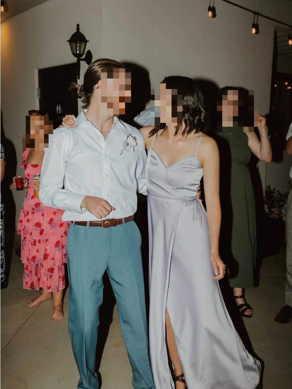 Birdy Grey Lilac V-Neck Satin Dress
